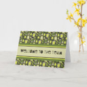 Groen Retro Medewerker Welkom Kaart (Gele Bloem)