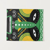 Groen ritueel tribaal wandkleed (Voorkant (horizontaal))