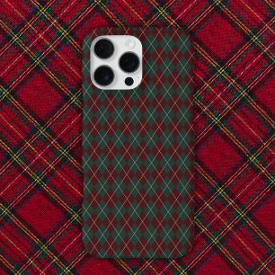 Groen & Rode Bourgondië Argyle Kerstvakantie iPhone 16 Pro Max Hoesje