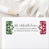 Groen & Rode Kant Elegante Fiesta Bruiloft Etiket (Insitu)