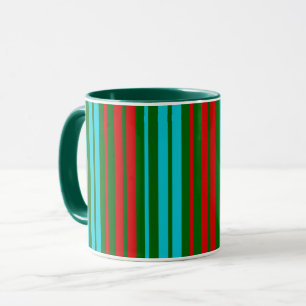 Groen Rood Blauw Strepen Patroon Mok