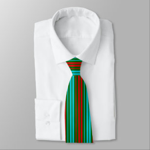 Groen Rood Blauw Strepen Patroon Stropdas