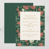  Groen Rood Bloemen Kerstmis Feest Kaart (Voorkant / Achterkant)