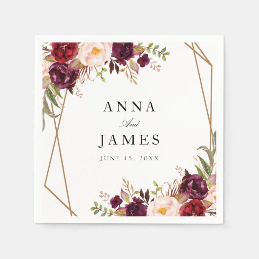 groen rood en bloesem servet (Voorkant)