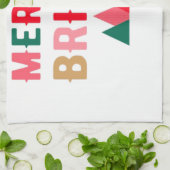 Groen rood en bruin vet typografie theedoek (Gevouwen)