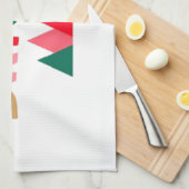 Groen rood en bruin vet typografie theedoek (Quarter Fold)