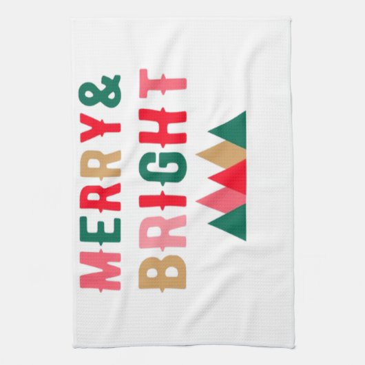 Groen rood en bruin vet typografie theedoek (Verticaal)