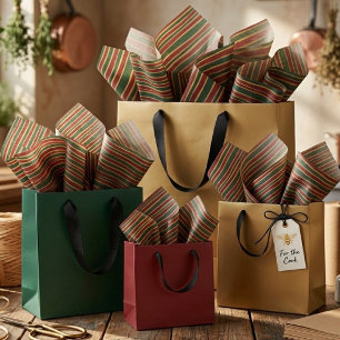 Groen Rood En Goud Kerst Kerststroken Tissuepapier