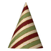 Groen, Rood en oude Folie Gestreept Kerstpatroon Feesthoedjes (Links)