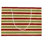 Groen, Rood en oude Folie Gestreept Kerstpatroon Groot Cadeauzakje (Achterkant)