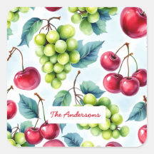Groen Rood Fruit Voedsel Patroon Druiven Kers