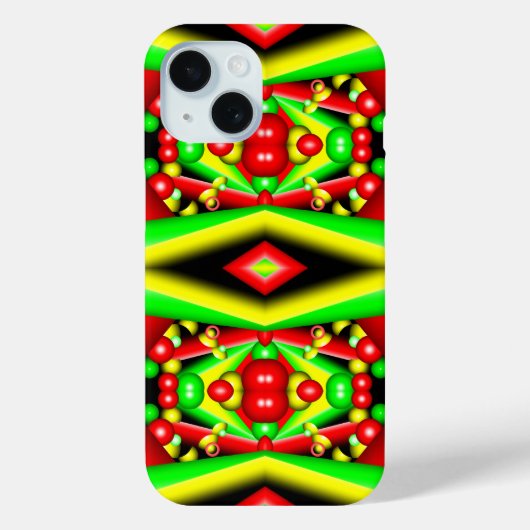 Groen Rood Geel Bubbels en Strepen Abstracte Kunst Case-Mate iPhone Case (Achterkant)