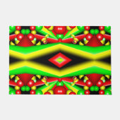 Groen Rood Geel Bubbels en Strepen Abstracte Kunst Deurmat (Voorkant)