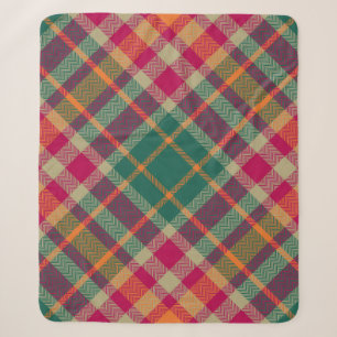 Groen Rood Geel Schotse Tartan Plaid Sherpa Deken