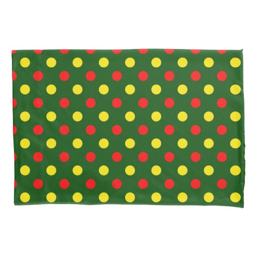 Groen Rood Geel Stippen Design  Kussensloop (Voorkant)