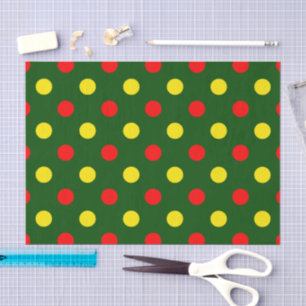 Groen Rood Geel Stippen Design Tissuepapier