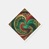 Groen Rood Goud Decoratieve Kerstvakantie Servet (Hoek)