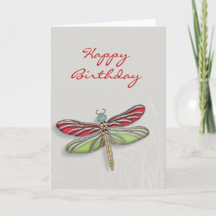 Groen & Rood Jeweled Dragonfly Kaart