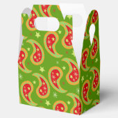 Groen rood Kerstmis ster paisley geschenkdoos Bedankdoosjes (Geopend)