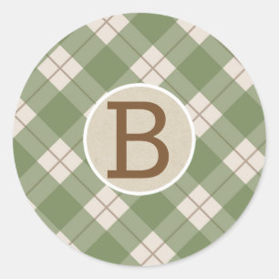 Groen Rood Landelijk Krachtmonogram Ronde Sticker