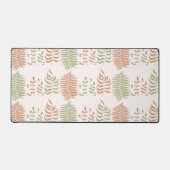 Groen Rood Retro  Bladpatroon Bureaumat (Voorkant)