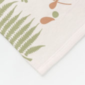 Groen Rood Retro  Bladpatroon Fleece Deken (Hoek)