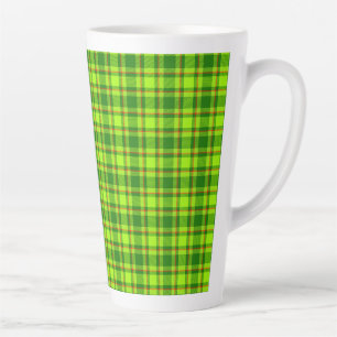 Groen Rood Tartan Geruit Plaid Patroon-55788 Latte Mok