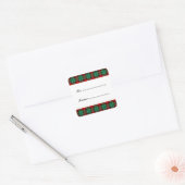 Groen Rood Vakantie Plaid Custom Gift Stickers (Envelop)