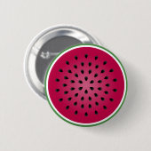 Groen rood watermeloen ronde button 5,7 cm (Voorkant /achterkant)