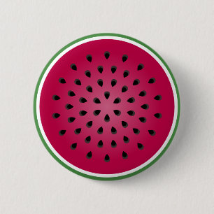 Groen rood watermeloen ronde button 5,7 cm