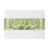 Groen Roos Bloemen Bruiloft Thema Uitnodigingen Wikkel (Achterkant Voorbeeld)