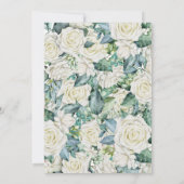 Groen Roos Bloemen Doop Kaart (Achterkant)