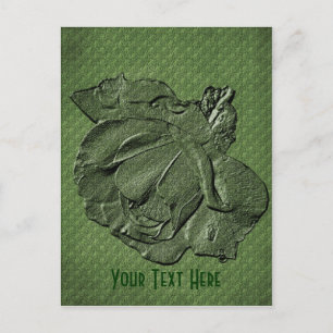 Groen Roos Floral Briefkaart