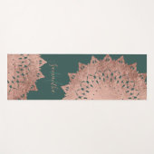 Groen roos goudboho mandala monogram yogamat (Voorkant (horizontaal))