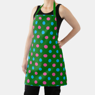 Groen Roze Blauw Stippenpatroon Schort