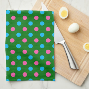 Groen Roze Blauw Stippenpatroon Theedoek
