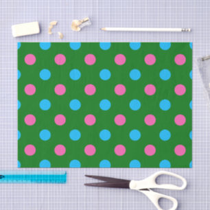 Groen Roze Blauw Stippenpatroon Tissuepapier