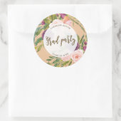 groen roze bloemblaadjes afstudeerfeest sticker (Tas)