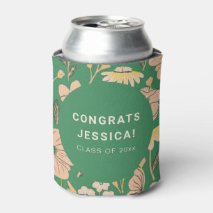 Groen Roze Bloemen Graduation Party Custom Blikjeskoeler