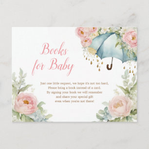 Groen Roze Bloemen Paraplu Boeken voor Baby Briefkaart