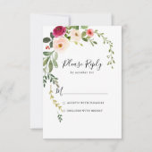 Groen Roze Blush Bloemen RSVP (Voorkant)