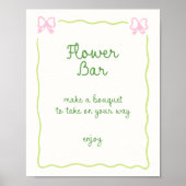 Groen Roze Boog Lijst Handgeschreven Bloembalk Poster (Voorkant)