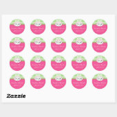 Groen roze bruidmonogram Damask Seal Ronde Sticker (Vel)