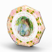 Groen Roze Bruiloft Keepsake Foto Gift (Rechts)