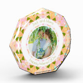 Groen Roze Bruiloft Keepsake Foto Gift (Links)