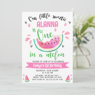 Groen Roze Een In Een Meloen 1e Verjaardag Kaart