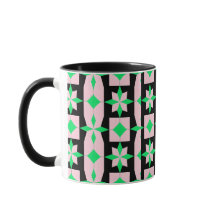 Groen, roze en zwart geometrisch ontwerp