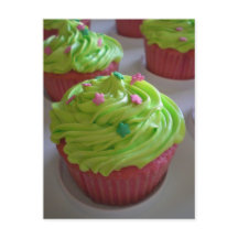 Groen Roze feestdouche Cupcakes Briefkaarten