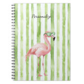 Groen roze flamingo notitieboek (Voorkant)