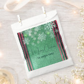 Groen Roze Glitterij Winter Wonderland Kerstmis Bedankzakje (Geknipt)